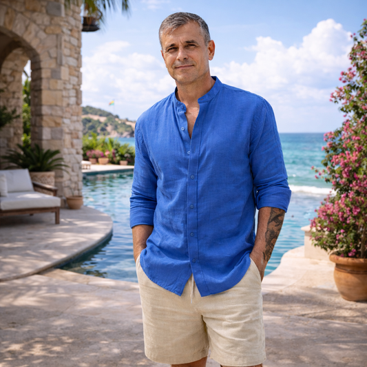 Men’s premium cotton button-down shirt. Breathable, tailored design for business and refined casual wear with timeless old money elegance.