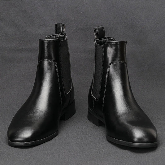 Men’s premium leather Chelsea boots with classic European design. Old money style, refined comfort, and timeless sophistication.